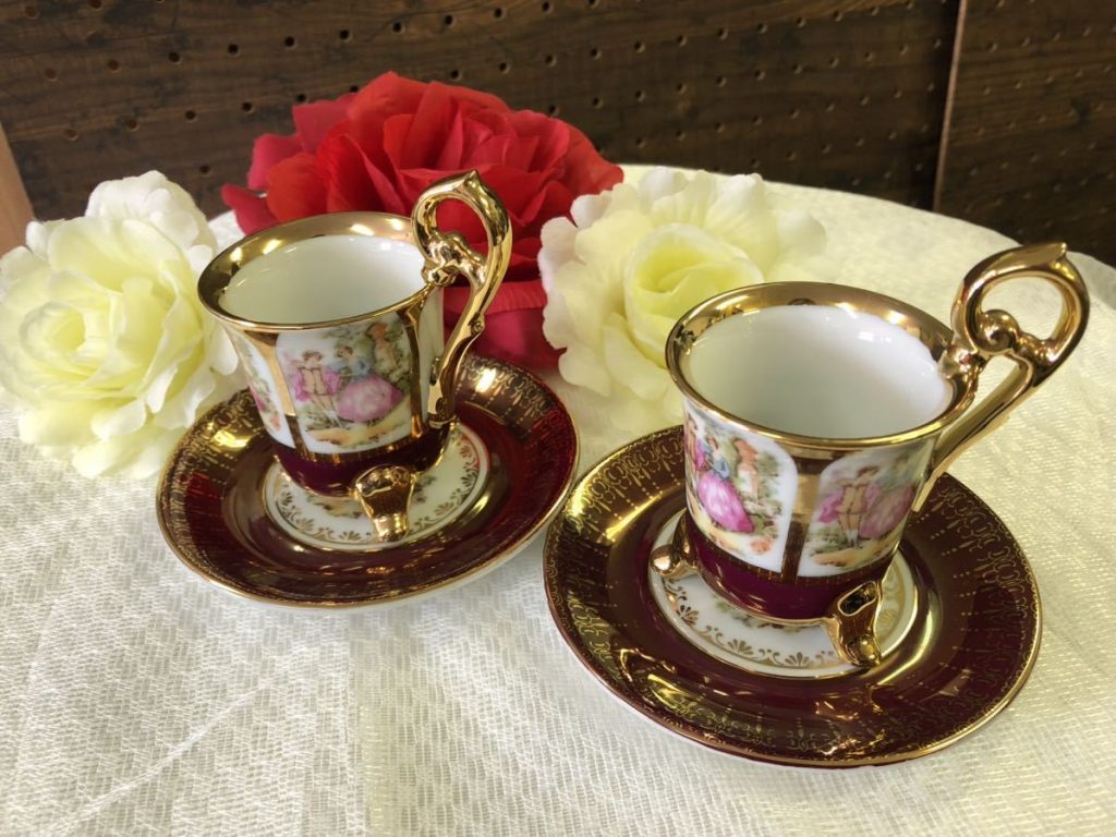 N◇未使用保管品!! OHASHI CHINA カップ＆ソーサー 2客セット 大橋 