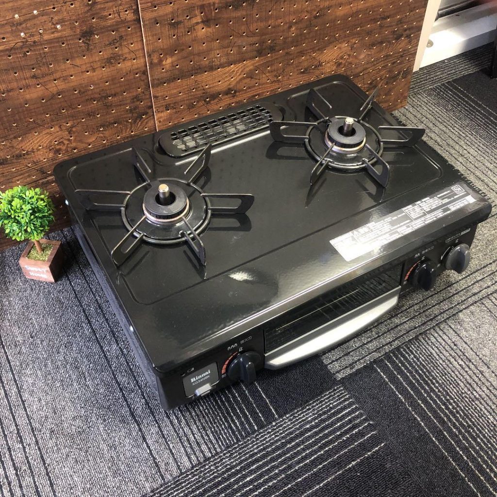 ◇21年製!! 水無しグリル☆リンナイ 都市ガスコンロ KG34NBKL コンロ◇ 
