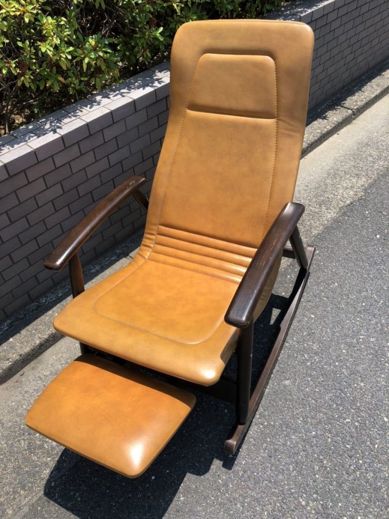 ◇レア!! マツダ ロッキングチェア 松田家具 マツダ家具 レザーシート 